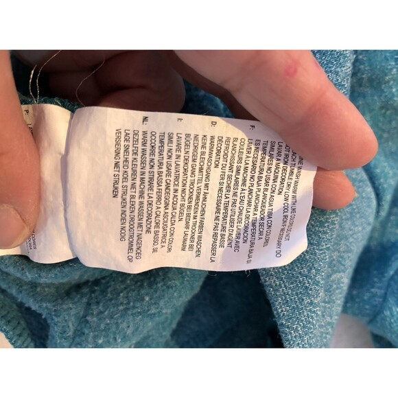 Vans Full Zip Hoodie Women XS Teal Blue Heather Logo Sweatshirt - Picture 8 of 10